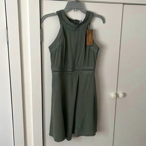LNWT Francesca’s Fit and Flare Olive Dress, Size S